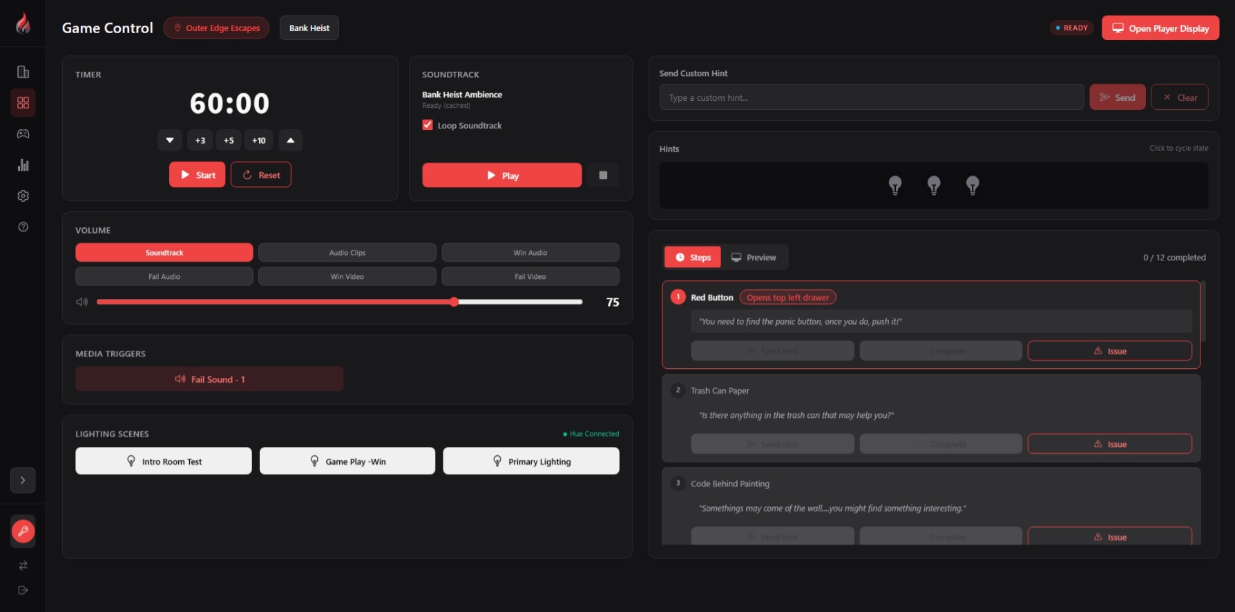 Game Master Dashboard