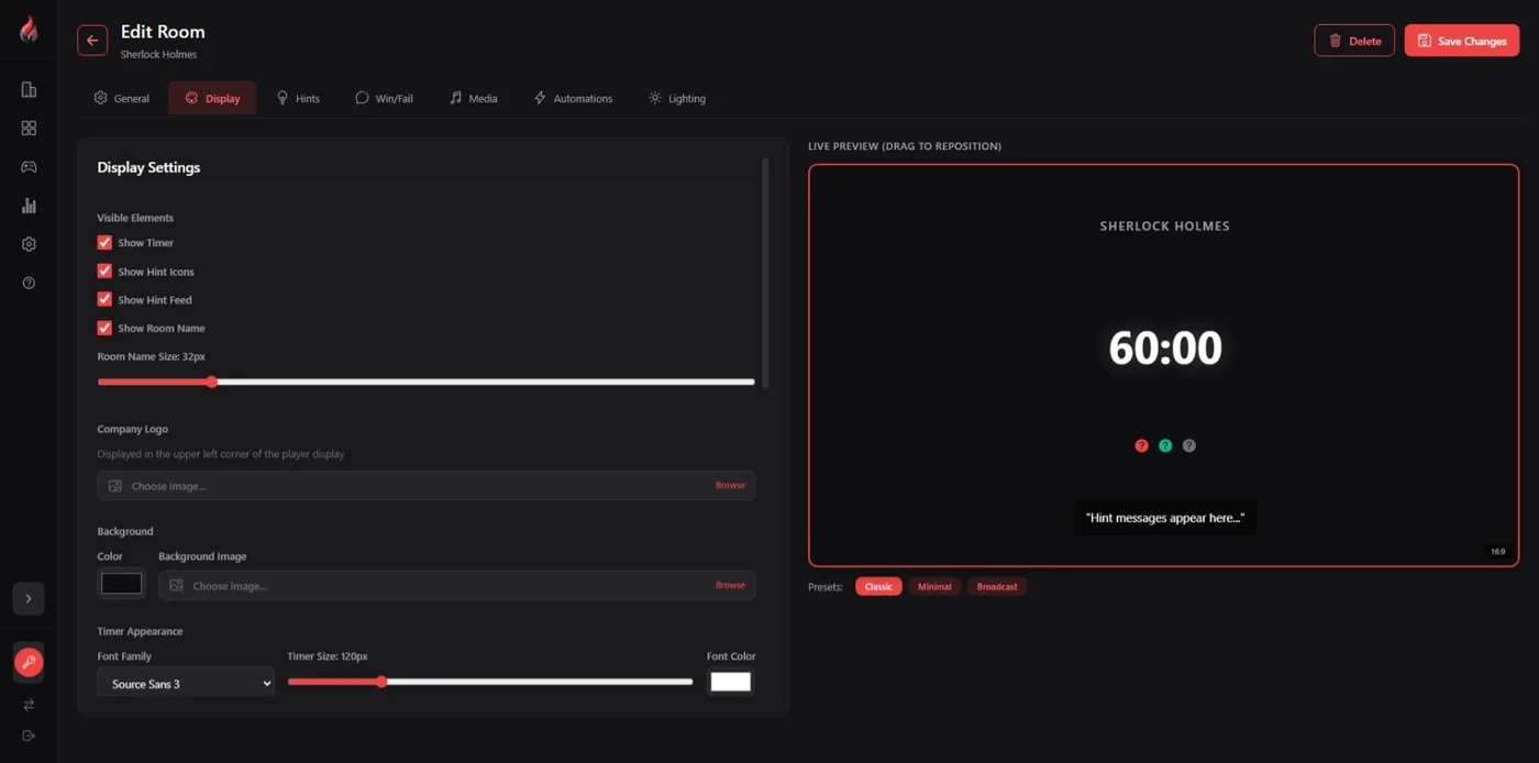 Player Display Editor